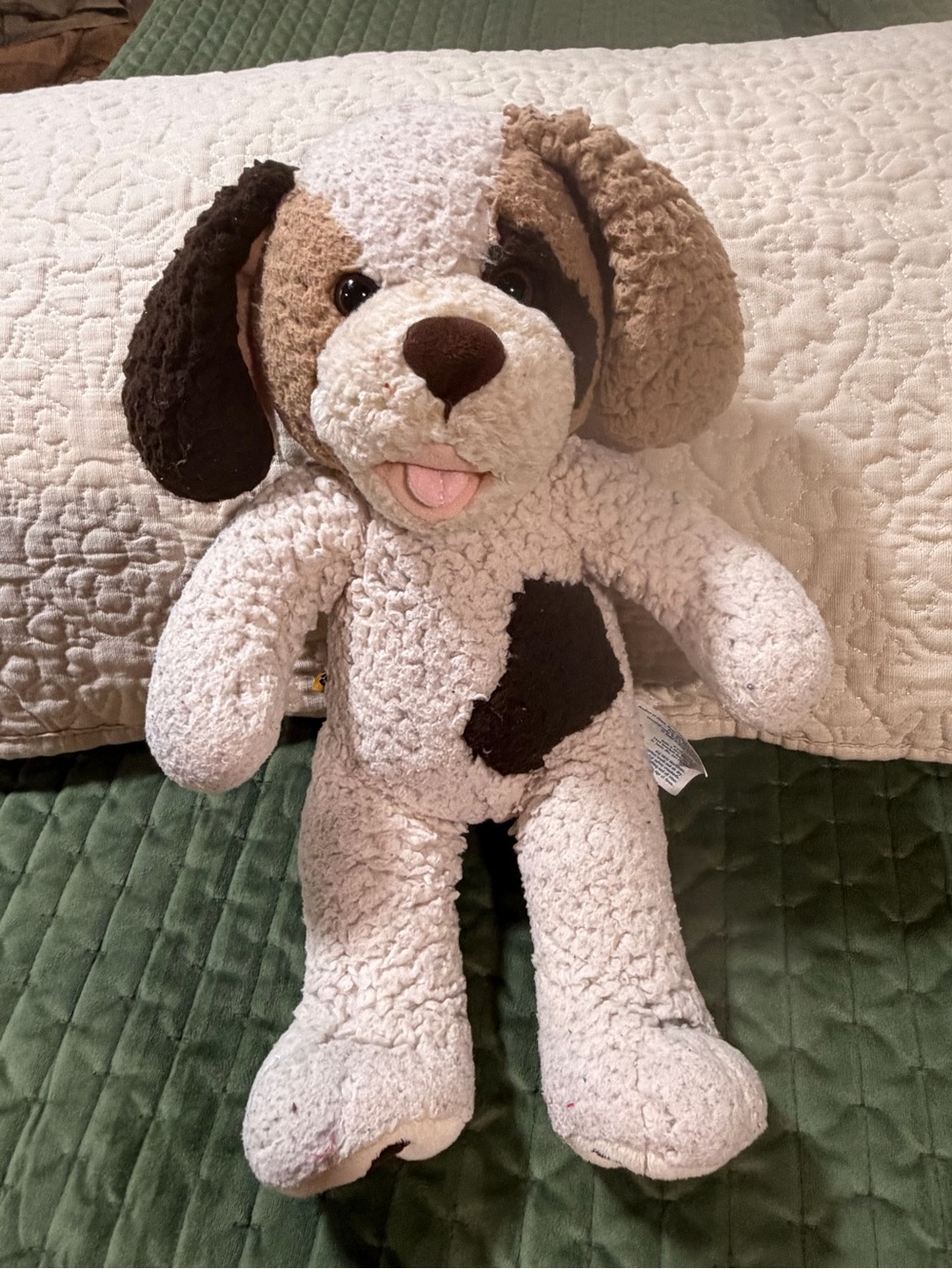 Build-A-Bear plush Shaggy Puppy, textured, curly cream and brown‎ fur retired